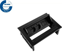 Elektrificatie inbouwunit Filex Power Desk In 2x230V - 1x keystone - zwart