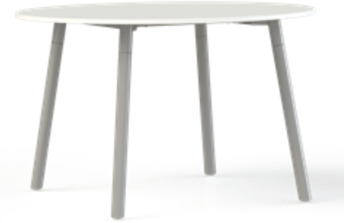 Vergadertafel Huislijn Corner rond 120 cm, metalen frame, vaste hoogte 75 cm, in diverse uitvoeringen