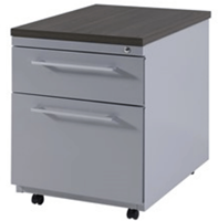 Ladenblok Carré verrijdbaar, 1 lade met pennenbakje en 1 hangmappenlade, 44x60x58 (BxDxH)