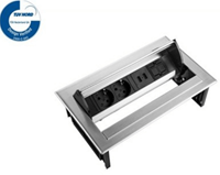 Elektrificatie inbouwunit Filex Power Desk In 2x230V - 2x USB - 1x keystone - Inox RVS