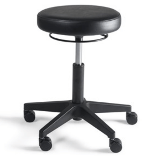 Werkstoel Tabouret 327 zitting PVC, voetkruis kunststof