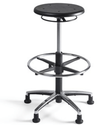 Werkstoel Tabouret 332 hoge zitting PU, voetkruis aluminium
