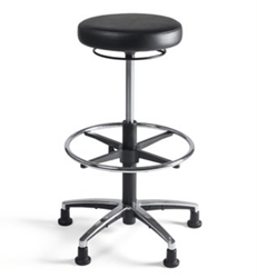 Werkstoel Tabouret 336 hoge zitting PVC, voetkruis aluminium