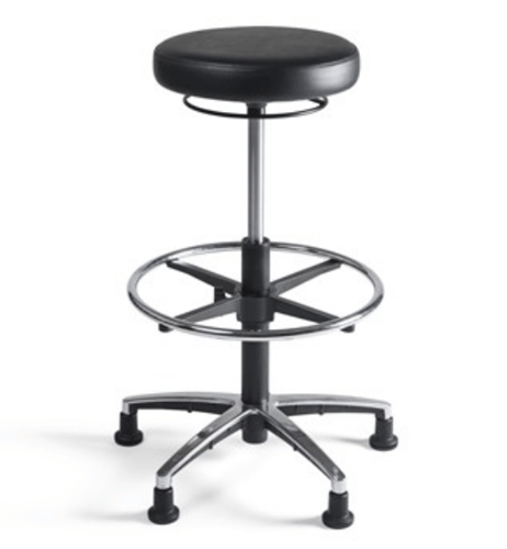 Werkstoel Tabouret 336 hoge zitting PVC, voetkruis aluminium