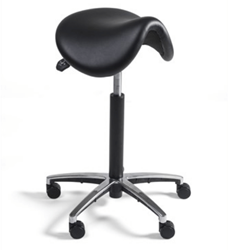 Zadelkruk 1269 brede zitting, voetkruis aluminium, 160mm gaslift