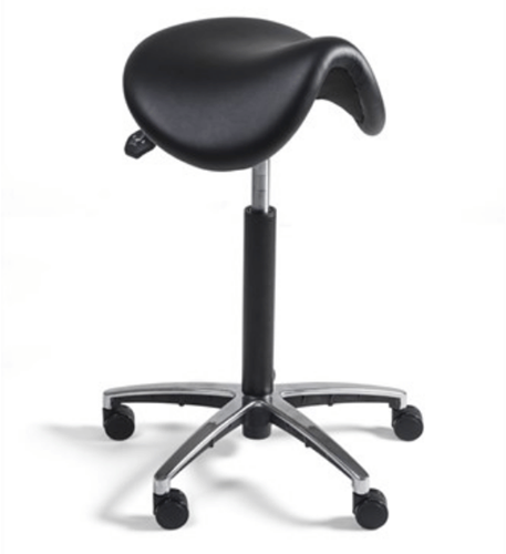 Zadelkruk 1269 brede zitting, voetkruis aluminium, 160mm gaslift