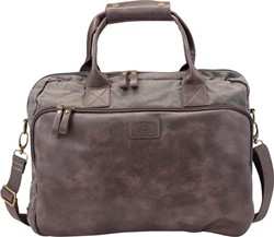 Laptoptas Pride and Soul Mystify kunstleer grijs/bruin