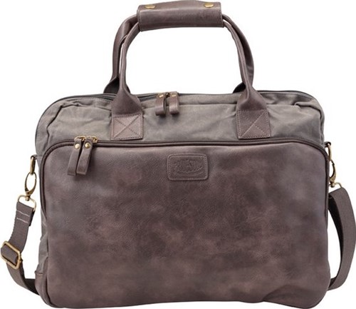 Laptoptas Pride and Soul Mystify kunstleer grijs/bruin