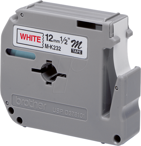 Brothertape MK-232BZ 12mm rood op wit -2