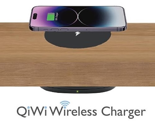 Oplader draadloos Schaffenburg model QiWi Wireless Charger t.bv. bureaubladen 20mm tot 50mm
