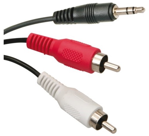 Kabel audio 3,5mm - cinch male 10 meter zwart