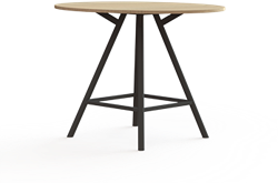 Vergadertafel Huislijn Bridge, rond, vaste hoogte 110cm, in diverse maten en uitvoeringen