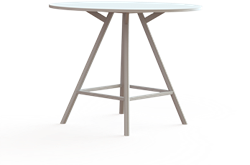 Vergadertafel Huislijn Bridge, rond, ronde poten,  vaste hoogte 110cm, in diverse maten en uitvoeringen