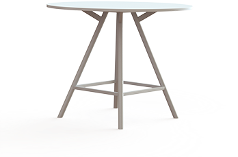 Vergadertafel Huislijn Bridge, rond, ronde poten,  vaste hoogte 110cm, in diverse maten en uitvoeringen