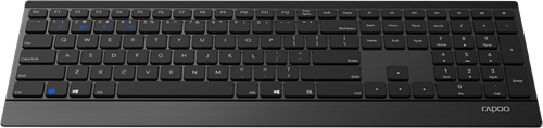 Toetsenbord + muis Rapoo "9500M" multimodus draadloze desktop combo set, UI, Zwart