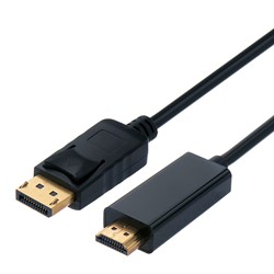 Kabel DisplayPort male - HDMI male, 4k, 2 meter zwart