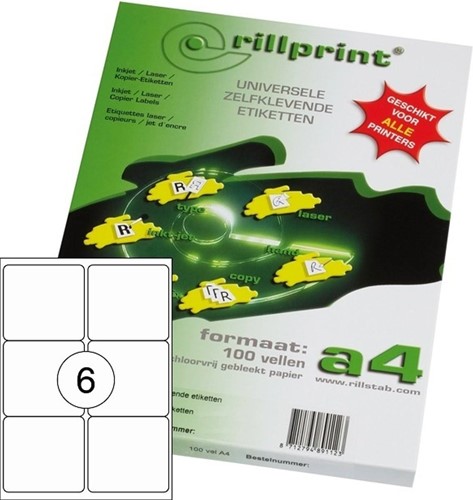 Etiket A4  99,1x 93,1mm Rillstab ds/600