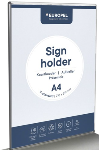 Kaarthouder Europel zonder standaard A4 staand acryl