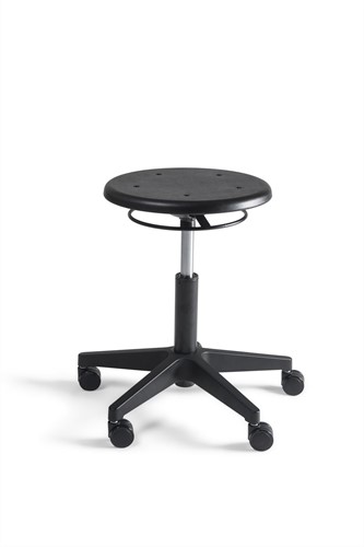 Werkstoel Tabouret 323 zitting PU, voetkruis kunststof