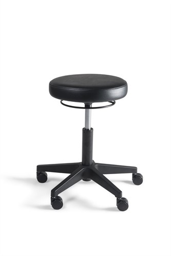 Werkstoel Tabouret 327 zitting PVC, voetkruis kunststof