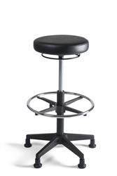 Werkstoel Tabouret 335 hoge zitting PVC, voetkruis kunststof