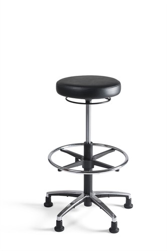 Werkstoel Tabouret 336 hoge zitting PVC, voetkruis aluminium