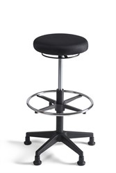 Werkstoel Tabouret 337 hoge zitting stof, voetkruis kunststof