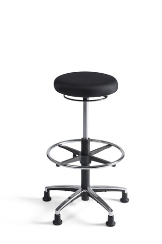 Werkstoel Tabouret 338 hoge zitting stof, voetkruis aluminium