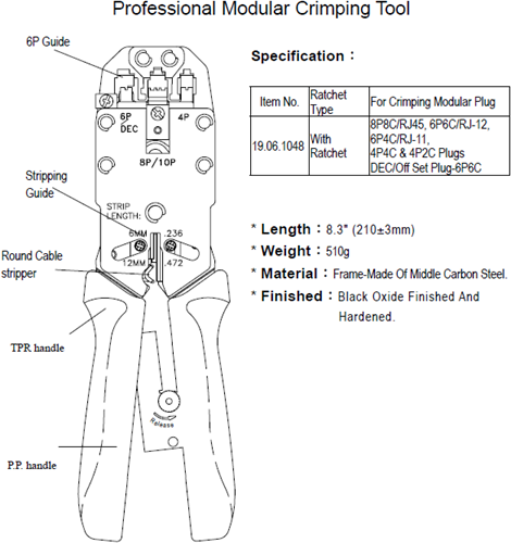 Krimptang universeel voor modulaire connectoren-2