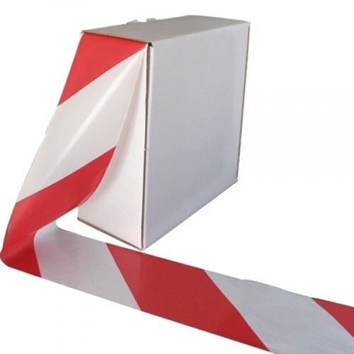 Signalisatielint 500 meter x75mm rood/wit