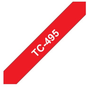 Brothertape TC-495 9mm wit op rood