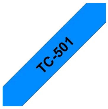 Brothertape TC-501 12mm zwart op blauw-2