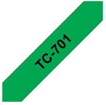 Brothertape TC-701 12mm zwart op groen-2