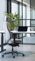 Bureaustoel Therapod X  - met hoofdsteun - stof Mriage 651 zwart-3