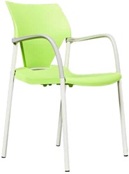 Kantinestoel Trendy 3350 zonder armleggers, frame epoxy grijs, rug/zit kunststof kleur groen