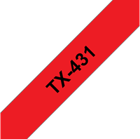 Brothertape TX-431 12mm zwart op rood-2