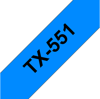 Brothertape TX-551 24mm zwart op blauw-2