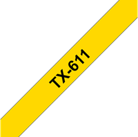 Brothertape TX-611  6mm zwart op geel-2