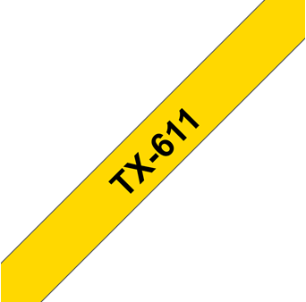 Brothertape TX-611  6mm zwart op geel-2