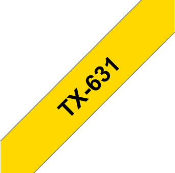 Brothertape TX-631 12mm zwart op geel-2