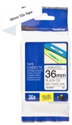 Brothertape TZE-M261 36mm mat gelamineerd, zwart op wit