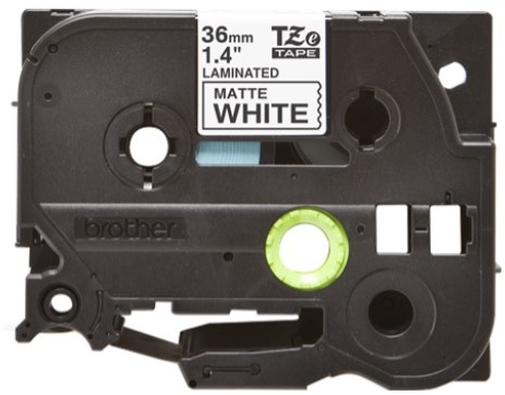 Brothertape TZE-M261 36mm mat gelamineerd, zwart op wit-3
