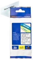 Brothertape TZE-M65 36mm mat gelamineerd, wit op transparant
