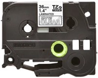 Brothertape TZE-M65 36mm mat gelamineerd, wit op transparant-3