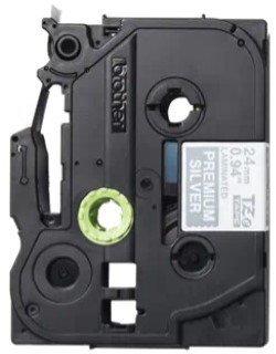 Brothertape TZE-PR851 24mm wit op premium zilver-3