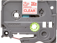 Brothertape TZE-132 12mm rood op transparant -2
