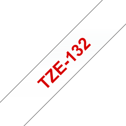 Brothertape TZE-132 12mm rood op transparant 