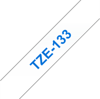 Brothertape TZE-133 12mm blauw op transparant 