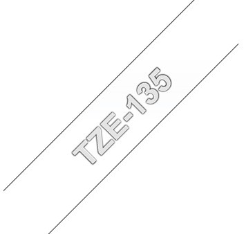 Brothertape TZE-135 12mm wit op transparant-3