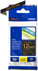 Brothertape TZE-334 12mm goud op zwart 